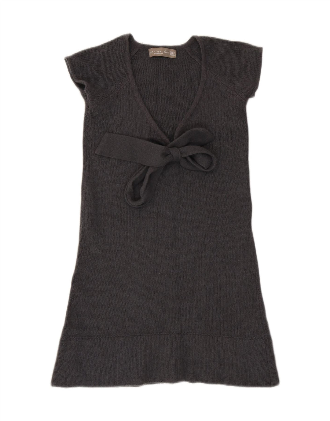 Abito maglione da donna Zara con allacciatura frontale UK 8 piccolo in lana grigia