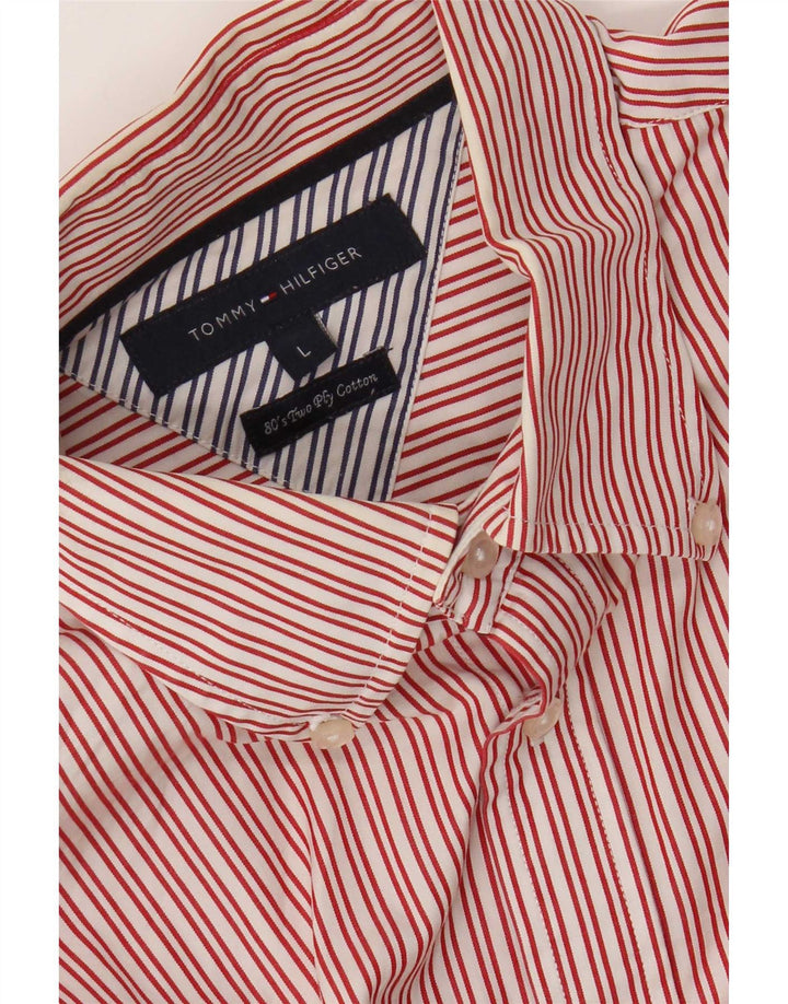 Camicia da uomo Tommy Hilfiger grande cotone a righe rosse