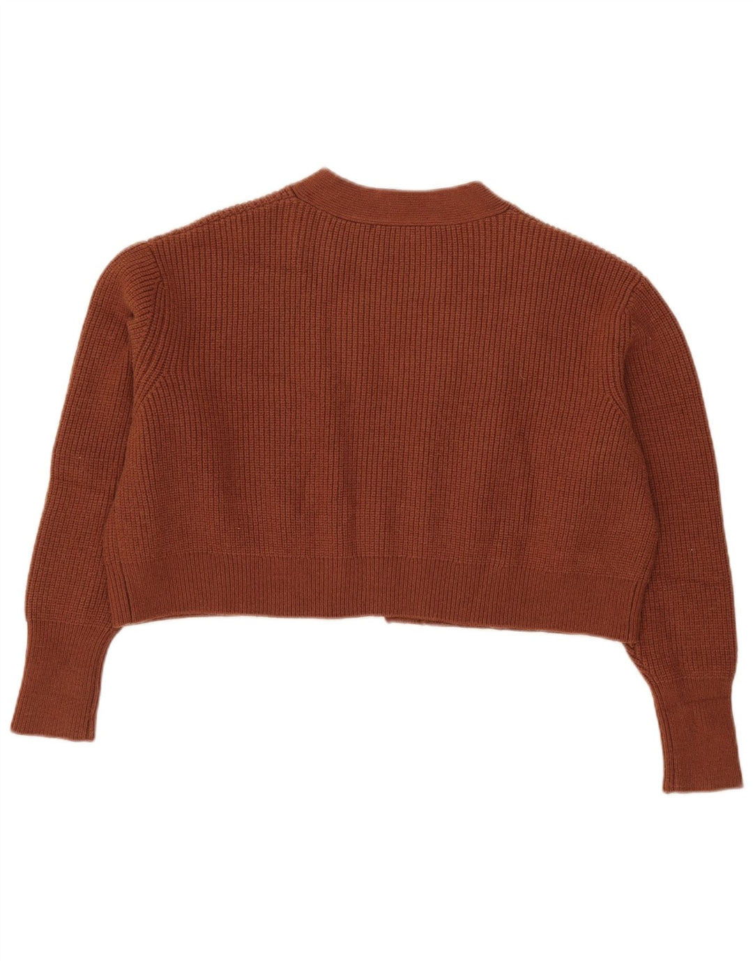 Maglione cardigan aperto corto oversize da donna Zara UK 14 Marrone medio