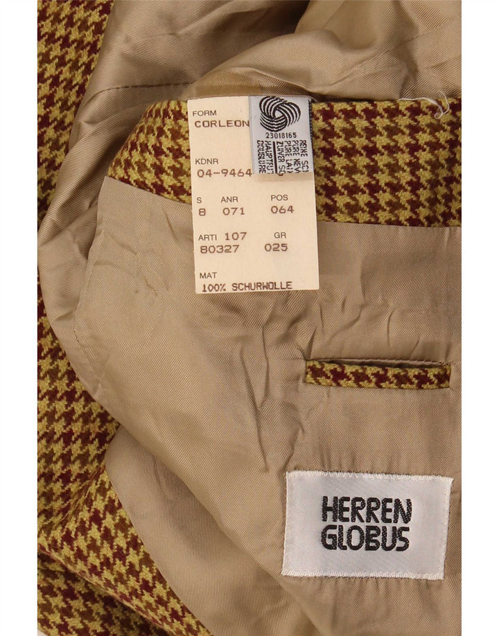 Hugo Boss Giacca blazer da uomo a 2 bottoni UK 42 XL Marrone pied de poule in lana nuova