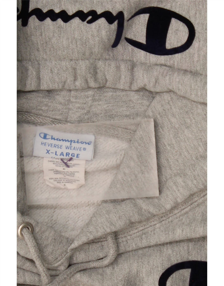 CHAMPION Womens Oversized Crop Graphic Sweatshirt Jumper UK 18 XL Grey Vintage Champion and Second-Hand Champion from Messina Hembry 