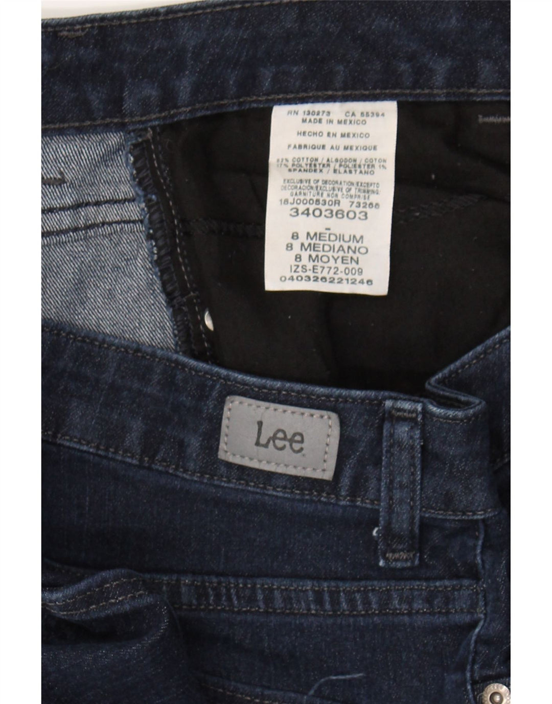 LEE Womens Mid Rise Denim Shorts US 8 Medium W30  Navy Blue Cotton Vintage Lee and Second-Hand Lee from Messina Hembry 
