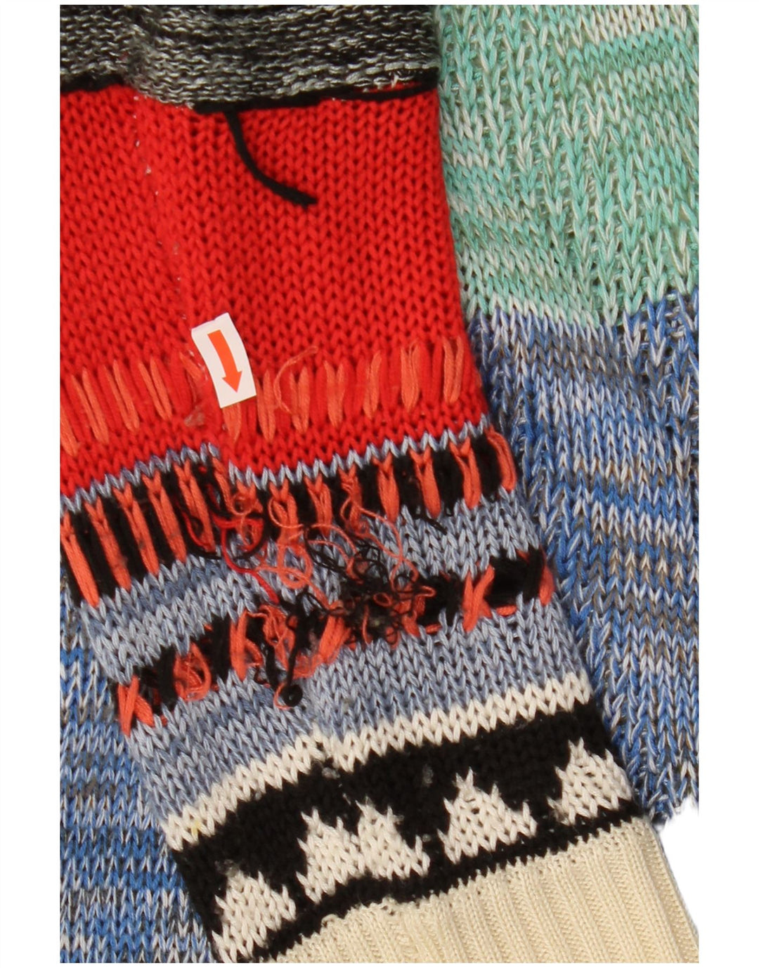 Maglione cardigan da donna DESIGUAL UK 16 Grande patchwork multicolore