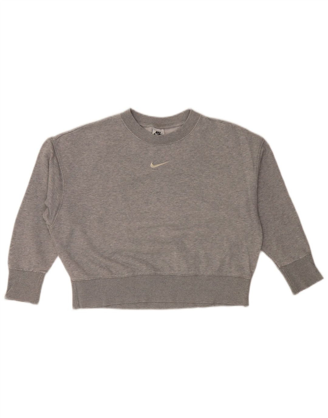 Felpa a pipistrello corta NIKE da donna oversize, maglione UK 6 XS grigio