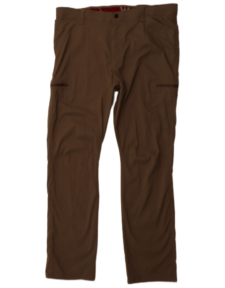 Pantaloni cargo dritti da trekking da uomo WRANGLER W40 L32 nylon kaki