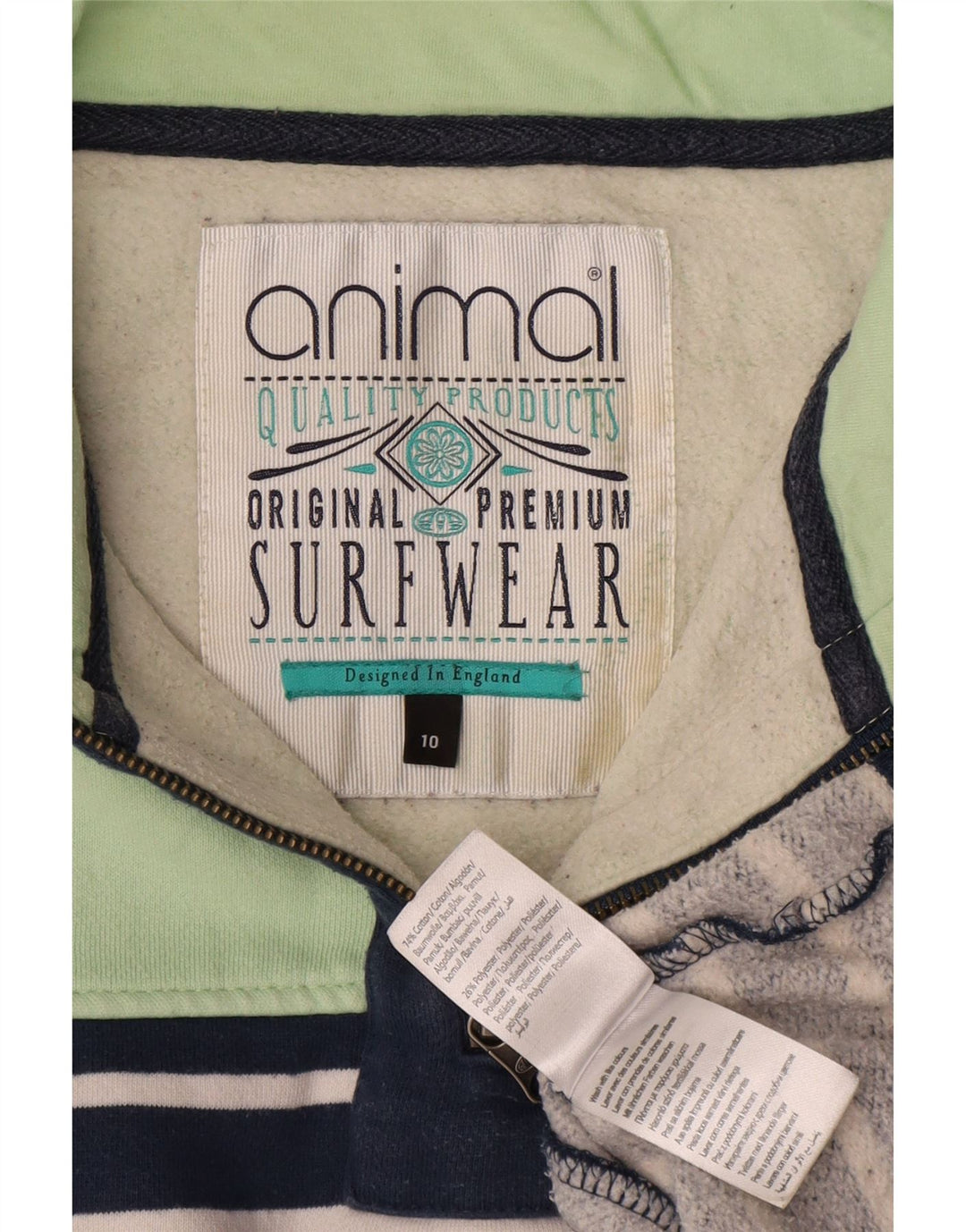 Felpa oversize da donna Animal UK 10 Small Blu Navy a righe