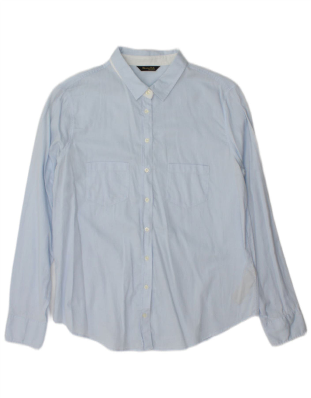 Camicia da donna Massimo Dutti taglia 42 grande cotone gessato blu
