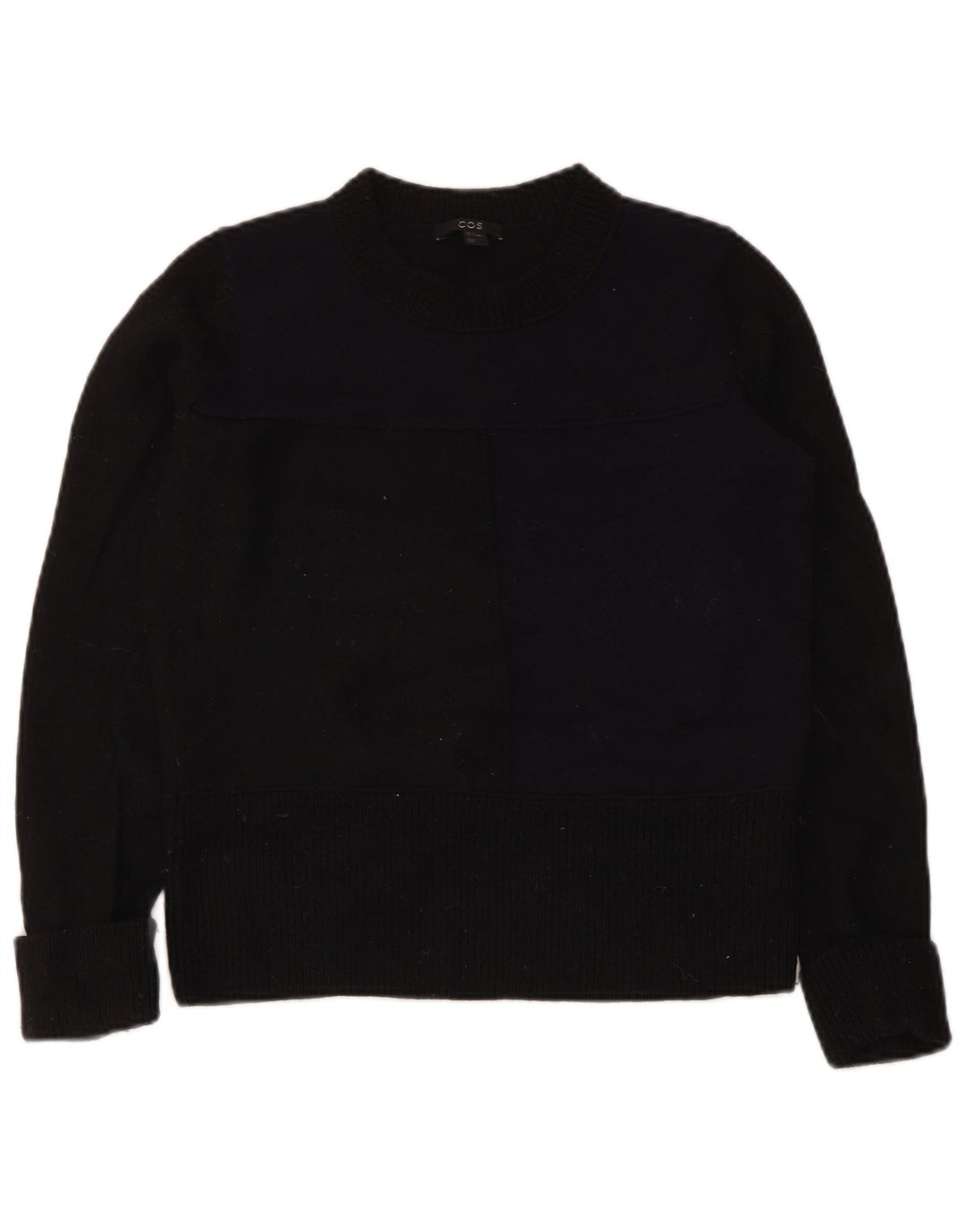 Maglione maglione girocollo da donna Cos UK 10 piccolo lana nera