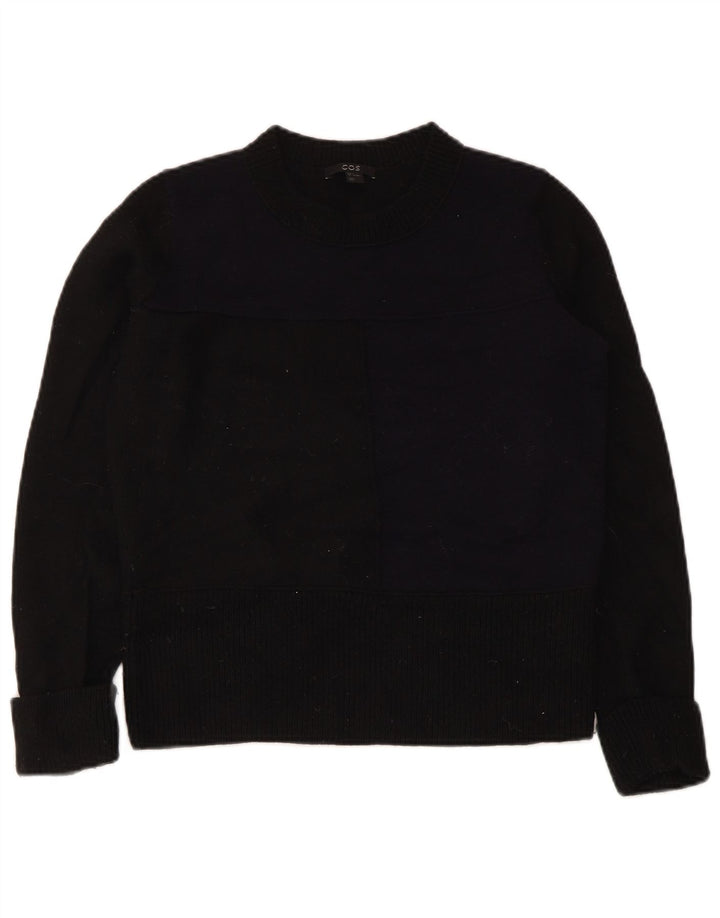 Maglione maglione girocollo da donna Cos UK 10 piccolo lana nera