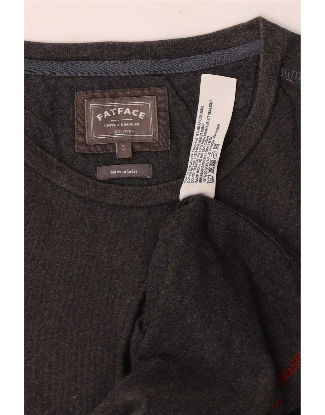 T-shirt da uomo Fat Face Top grande in cotone grigio