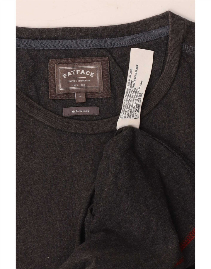 T-shirt da uomo Fat Face Top grande in cotone grigio