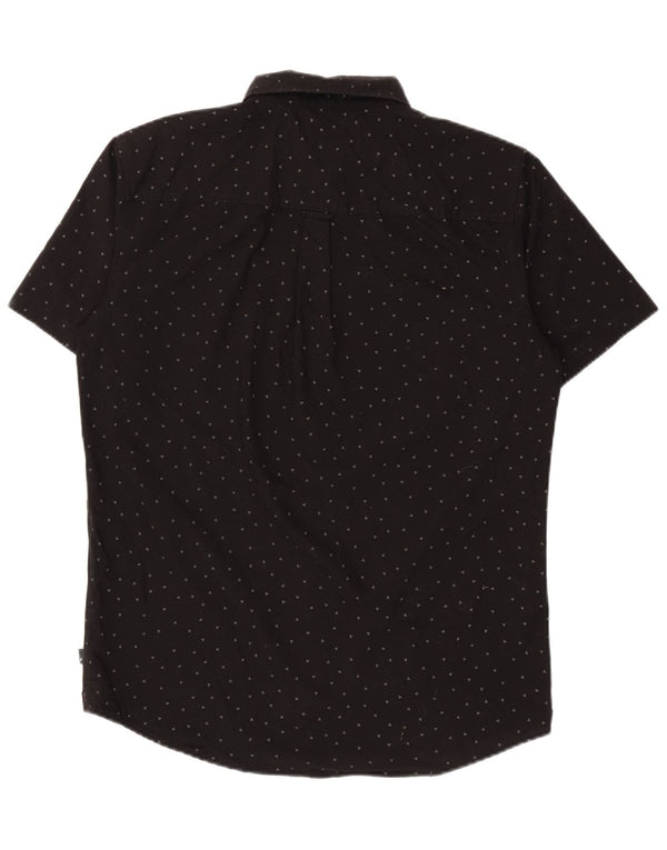 Rip Curl Mens Standard Fit Short Sleeve Shirt Large Black Geometric Cotton