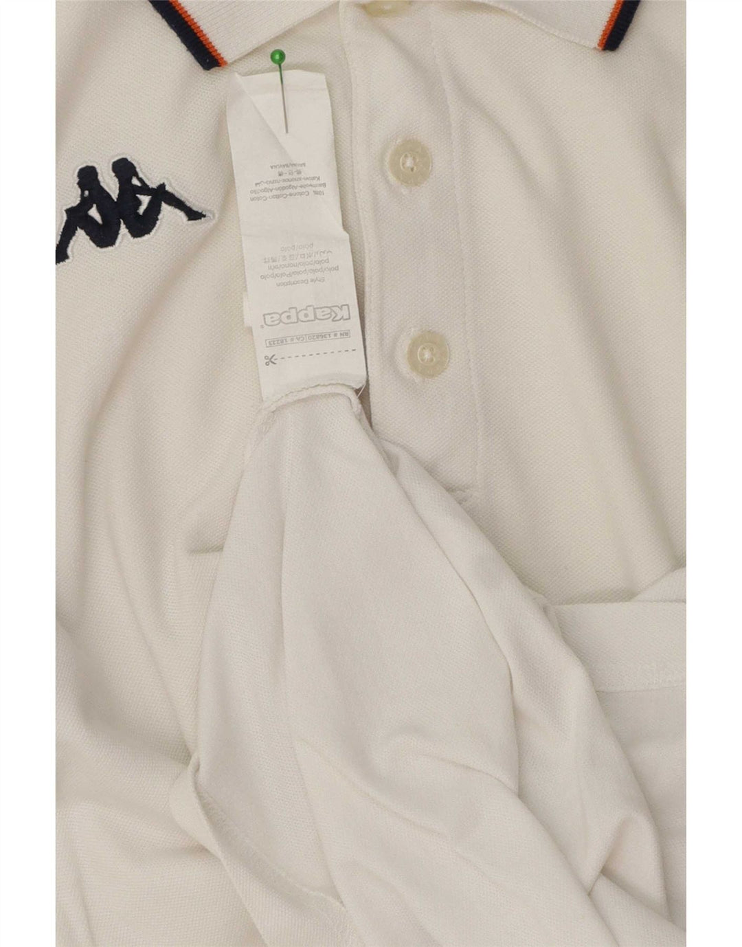 Polo Kappa Uomo Small in Cotone Rigato Bianco
