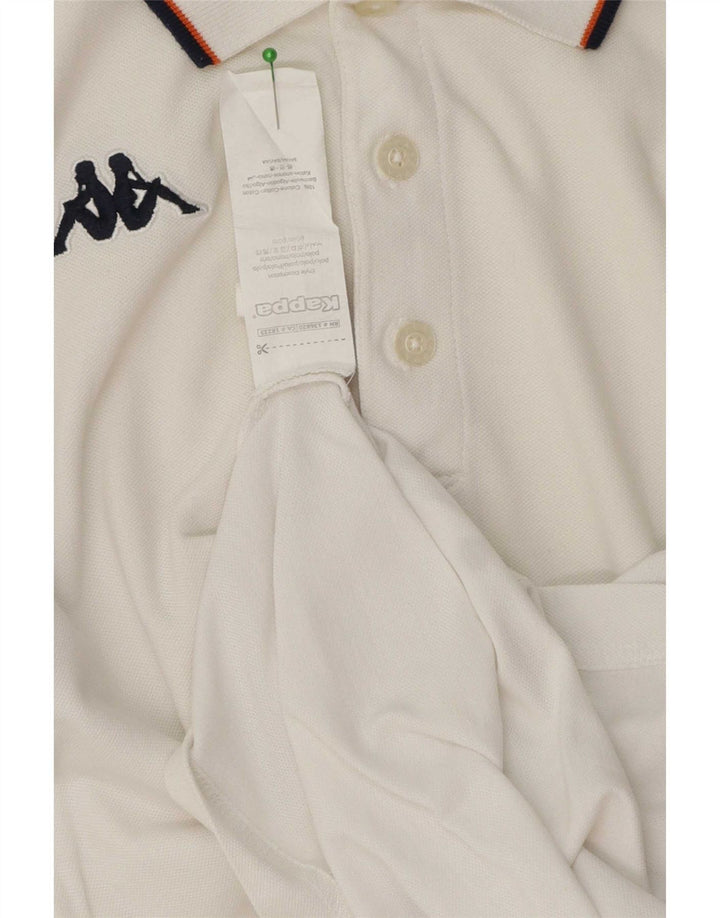 Polo Kappa Uomo Small in Cotone Rigato Bianco