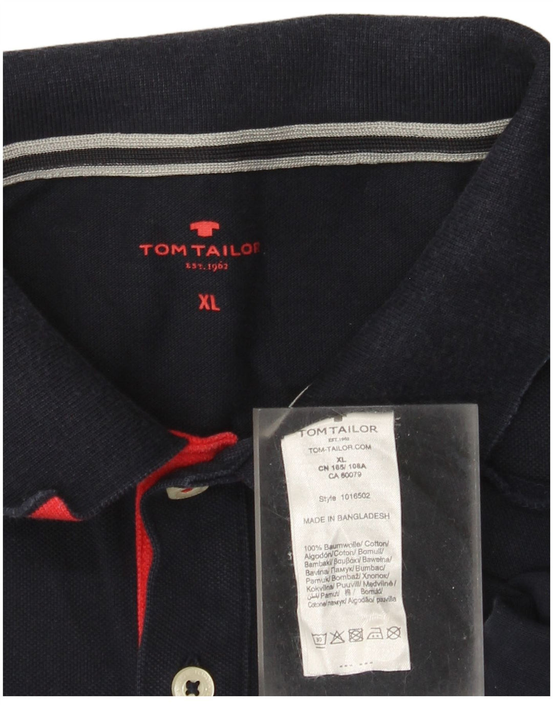 Polo da uomo Tom Tailor XL in cotone blu navy