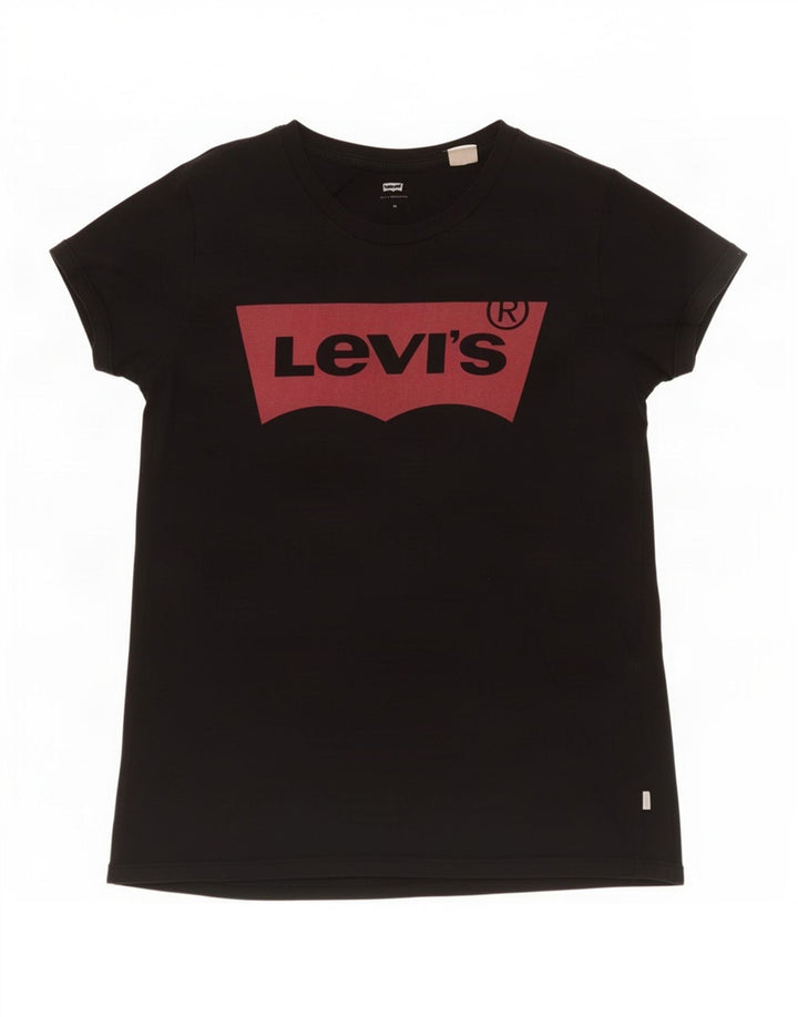 T-shirt grafica da donna Levi's Top UK 12 Medium Nero