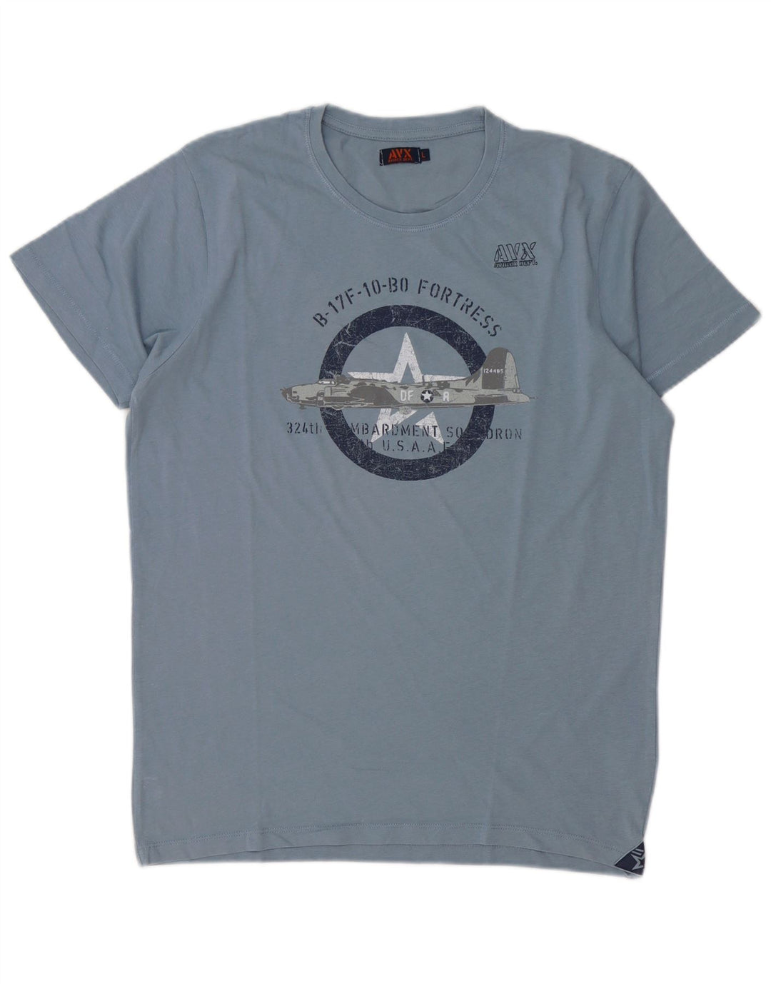 T-shirt grafica da uomo Avirex Top grande in cotone blu