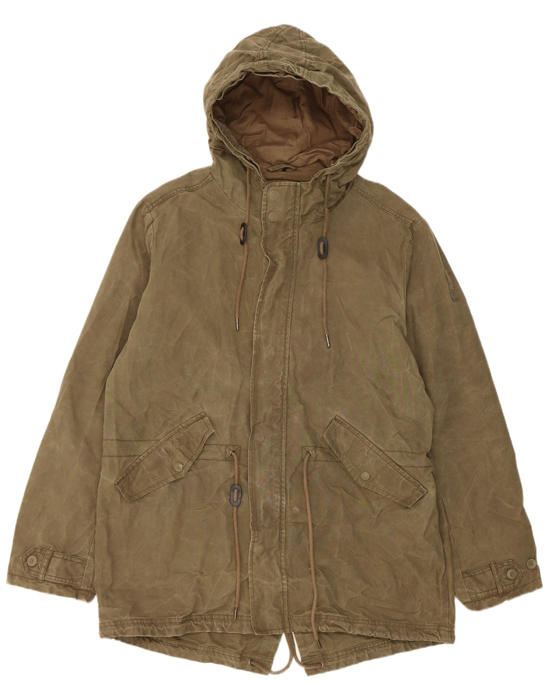 Bomboogie Giacca Parka da uomo con cappuccio UK 42 XL Cotone kaki