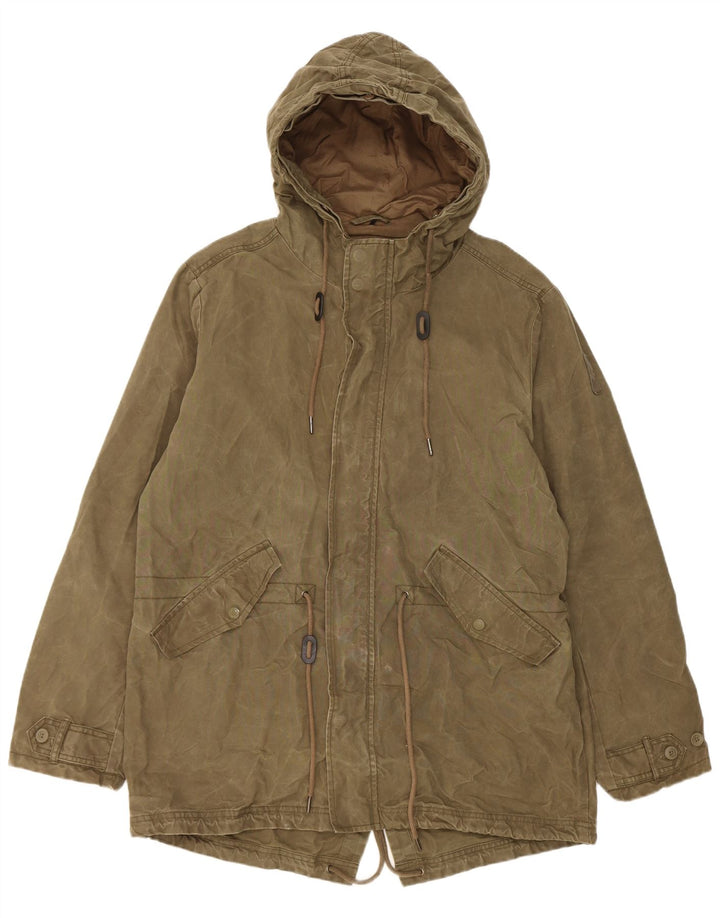 Bomboogie Giacca Parka da uomo con cappuccio UK 42 XL Cotone kaki