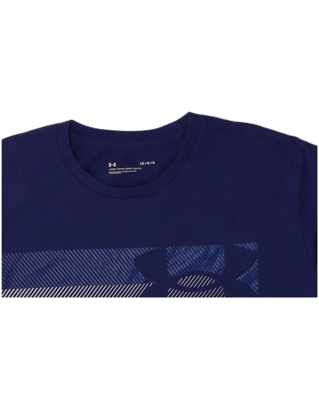 T-shirt grafica da uomo UNDER ARMOUR Top grande in cotone blu