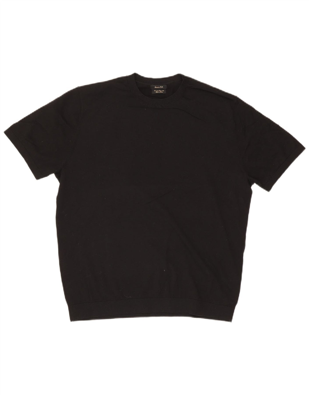 Maglione maglione girocollo da uomo a maniche corte Massimo Dutti nero medio