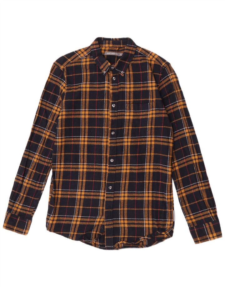 Camicia da uomo in flanella French Connection in cotone a quadri marrone medio