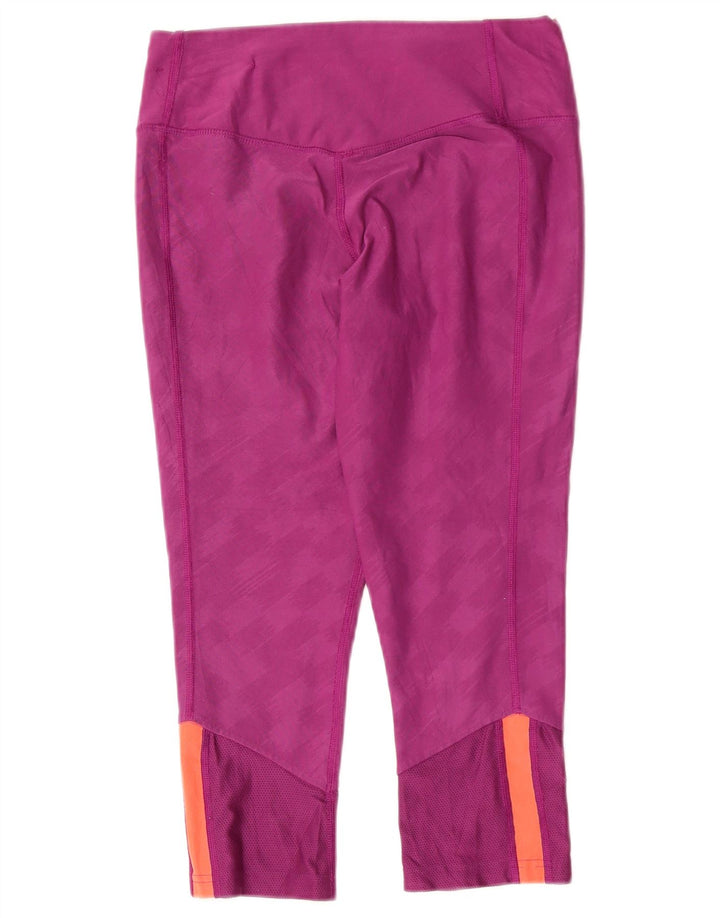 Leggings Capri da donna Nike UK 10 piccoli poliestere geometrico viola