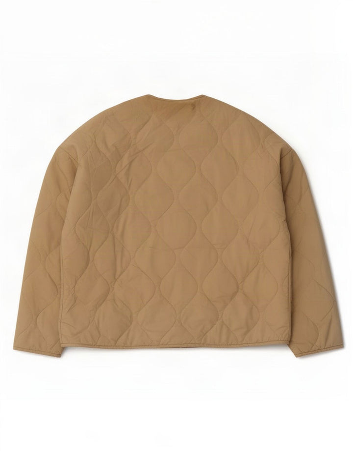 Giacca trapuntata oversize da donna Zara UK 10 piccola in poliestere beige