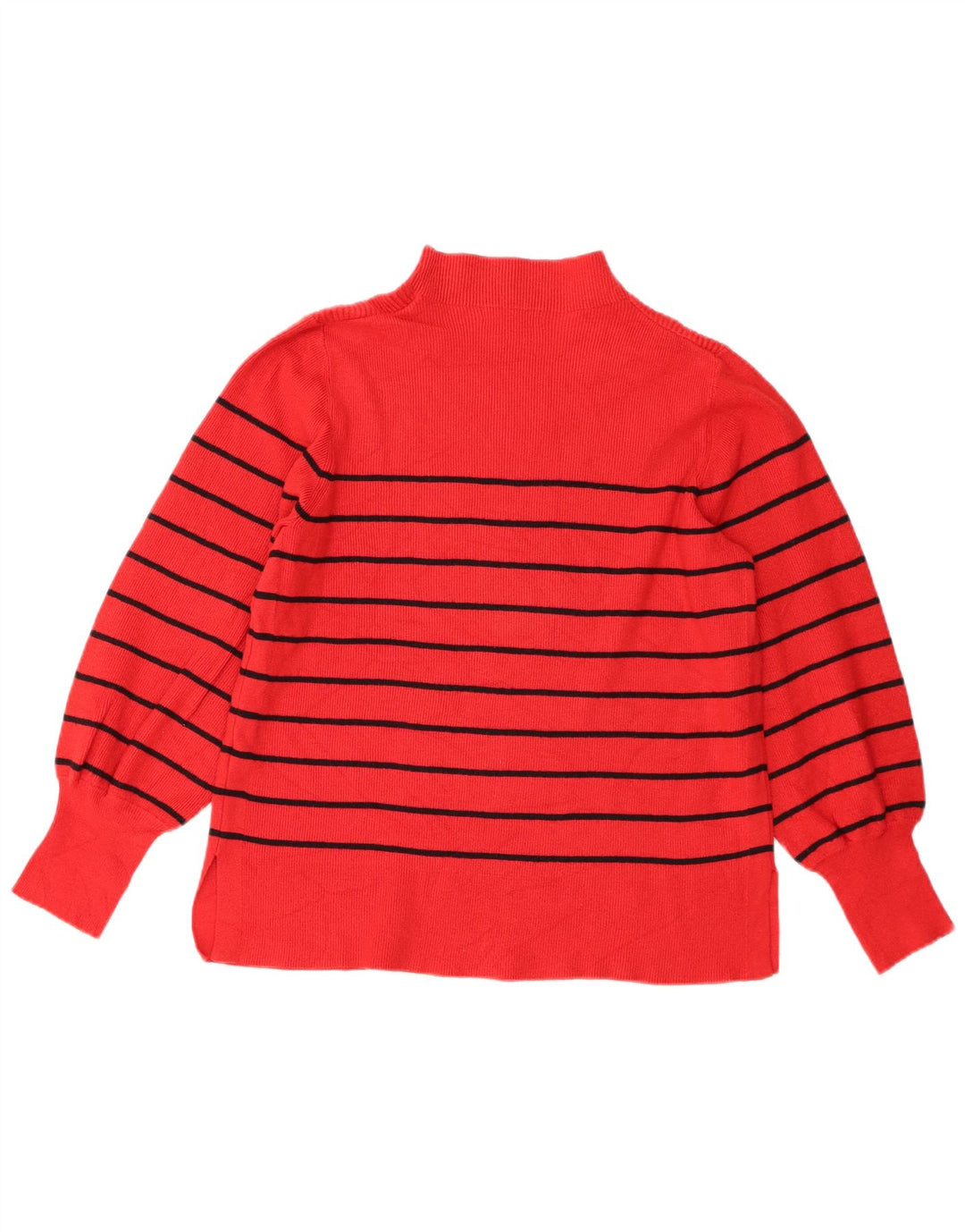 Maglione maglione a collo alto da donna Marks & Spencer UK 16 a righe grandi rosse