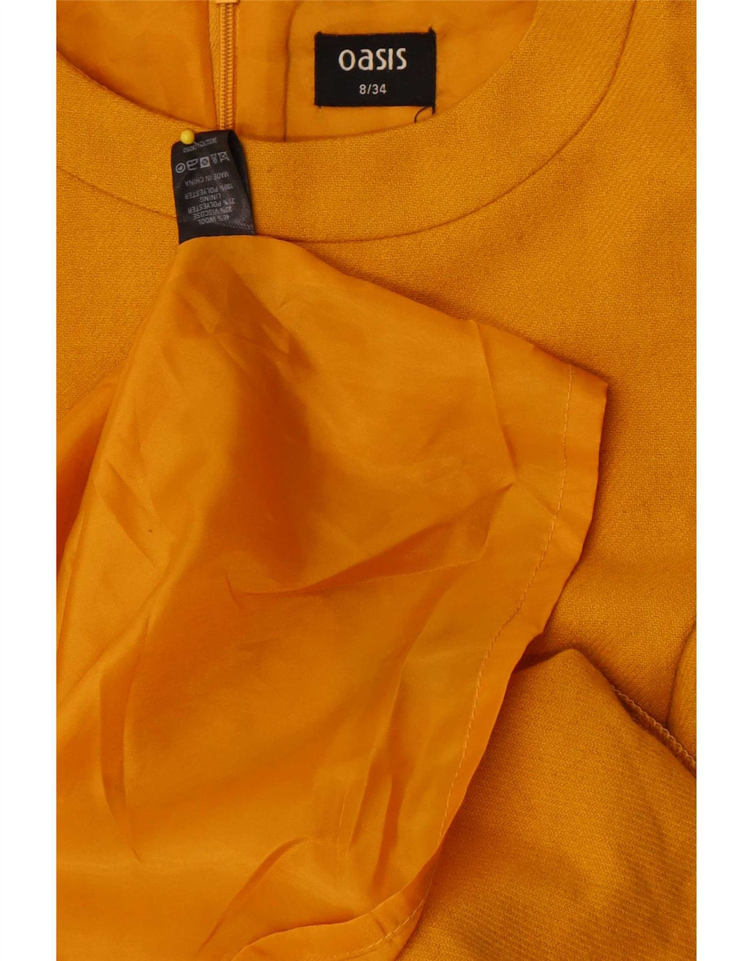 Abito tubino senza maniche da donna Oasis UK 8 piccolo in lana gialla