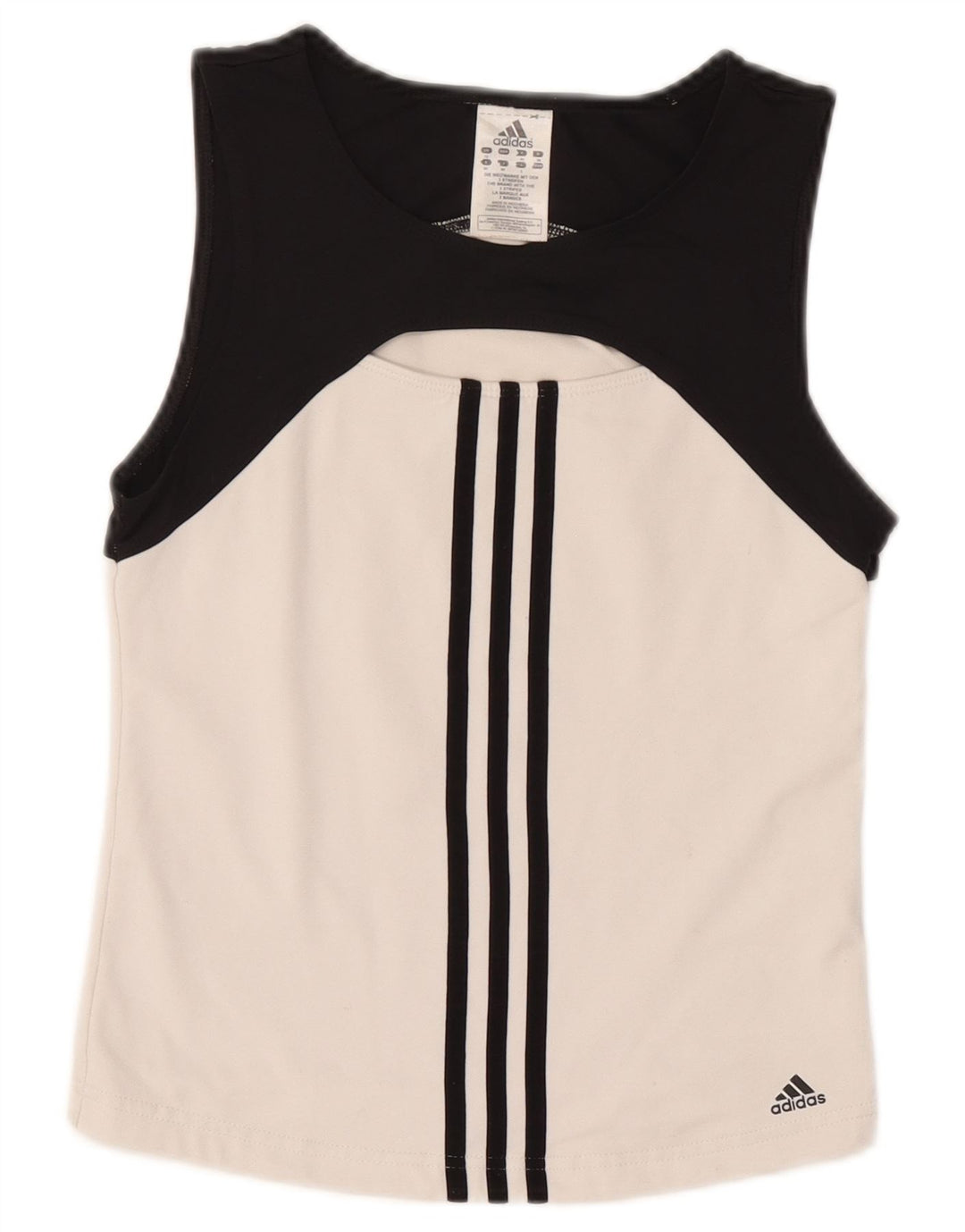 Canotta corta da donna Adidas UK 12 Poliestere color block bianco medio