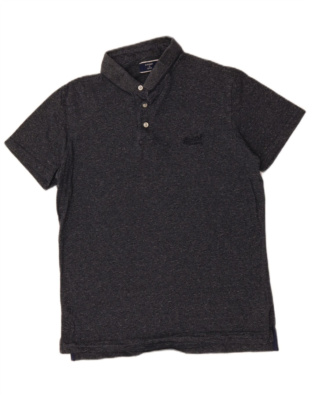 Polo da uomo SUPERDRY grande in cotone chiazzato grigio