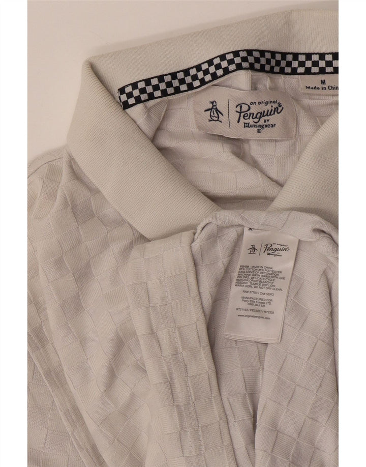 Polo da uomo Penguin in cotone grigio medio
