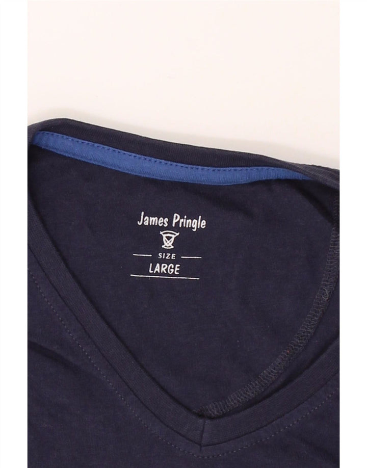 JAMES PRINGLE Mens T-Shirt Top Large Navy Blue Cotton Vintage James Pringle and Second-Hand James Pringle from Messina Hembry 