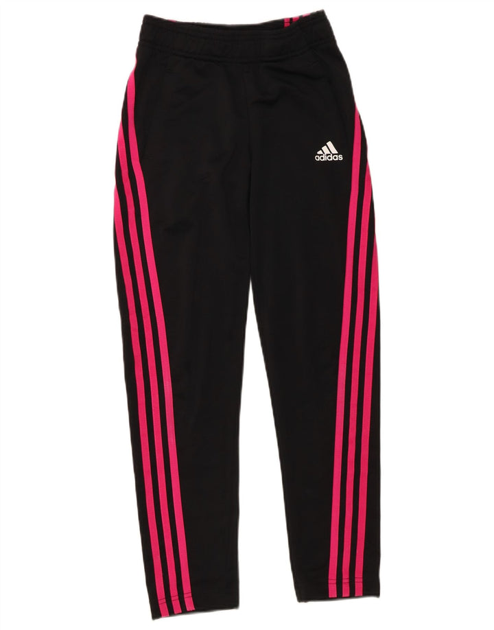 Pantaloni Tuta Bambina Adidas 9-10 Anni Poliestere Rigato Nero
