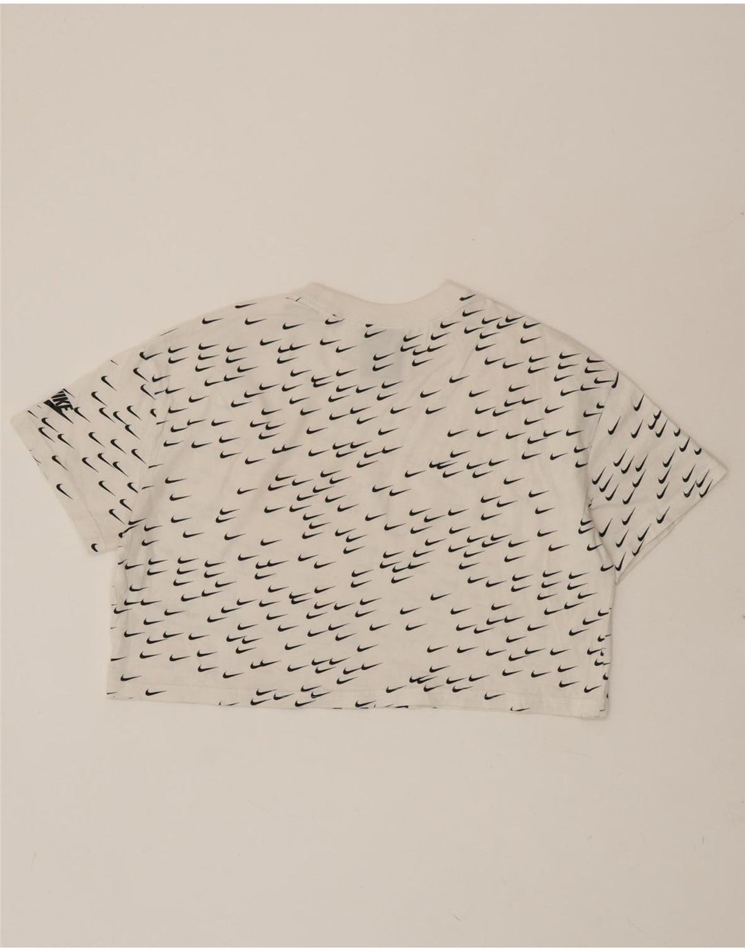 NIKE Womens Crop Graphic T-Shirt Top UK 14 Medium White Vintage Nike and Second-Hand Nike from Messina Hembry 