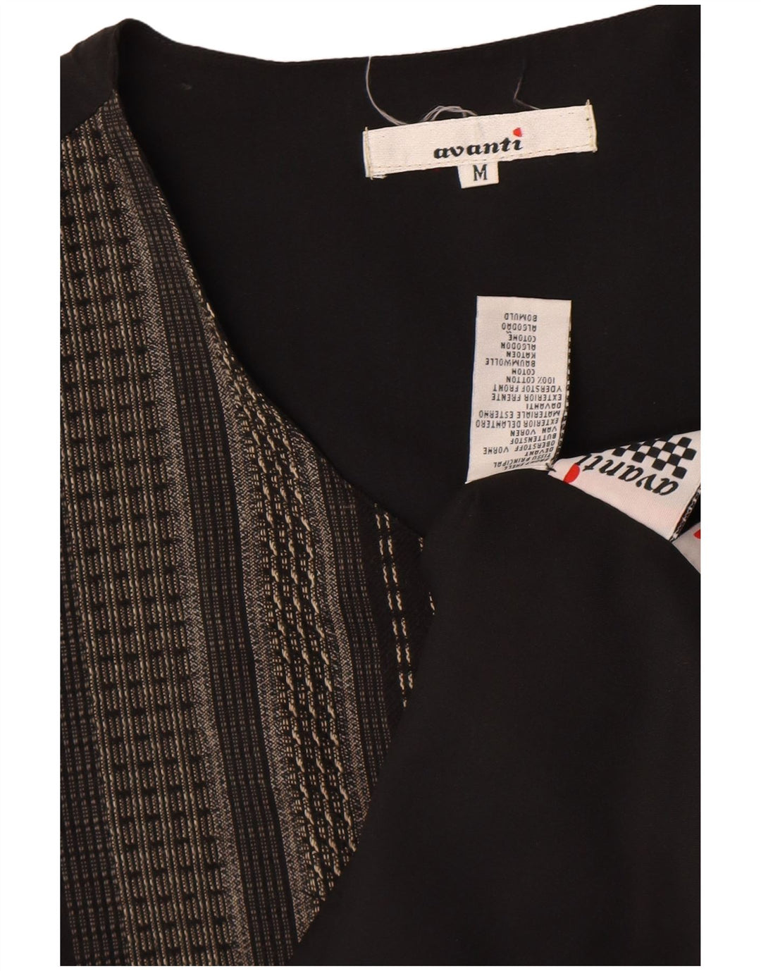 Gilet da uomo Avanti in cotone a righe nere medie