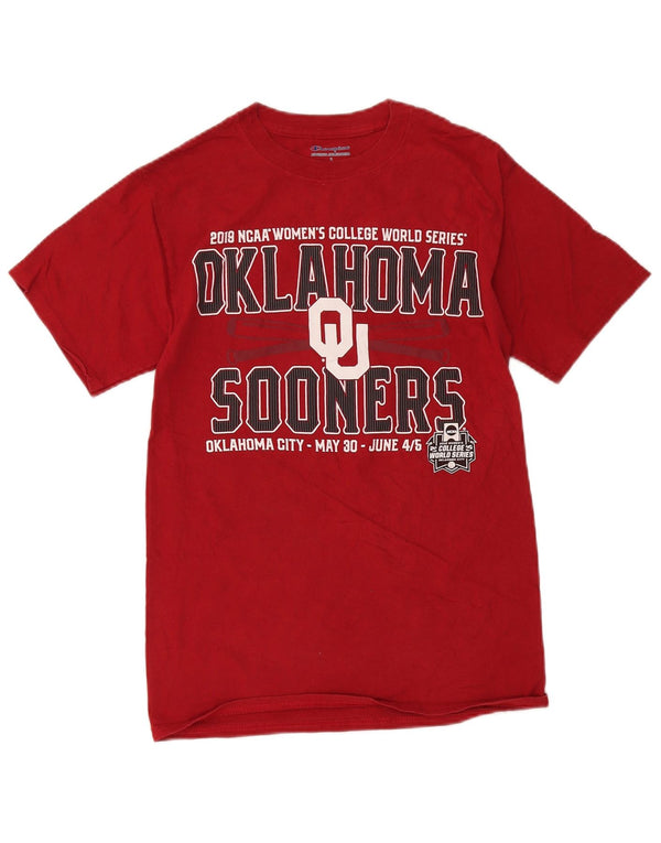 T-shirt grafica Champion da uomo Oklahoma Sooners, piccola, in cotone rosso
