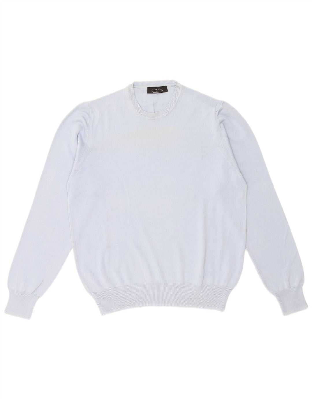 Maglione maglione girocollo da uomo Zara in cotone blu medio