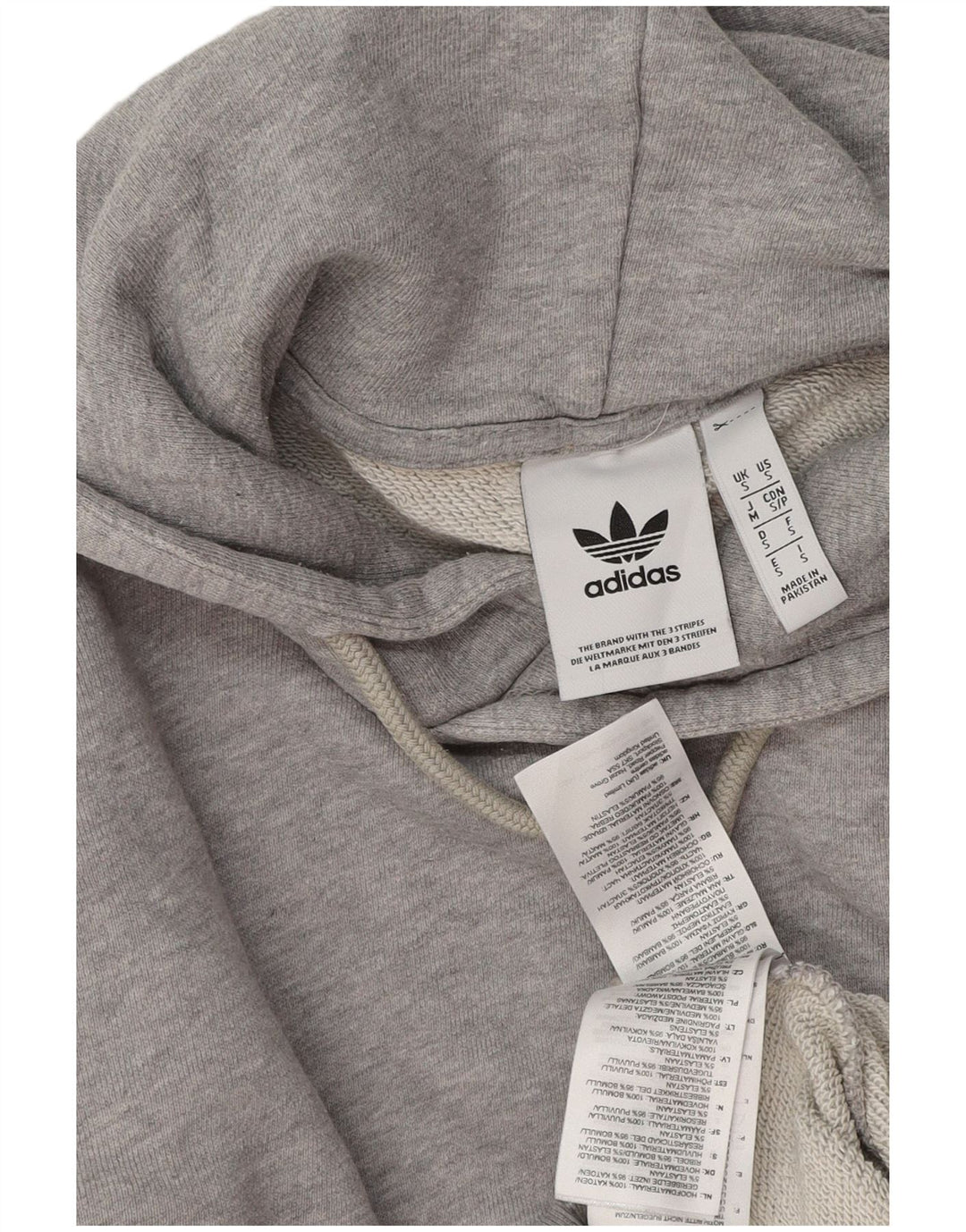 Maglione con cappuccio da uomo ADIDAS piccolo in cotone chiazzato grigio