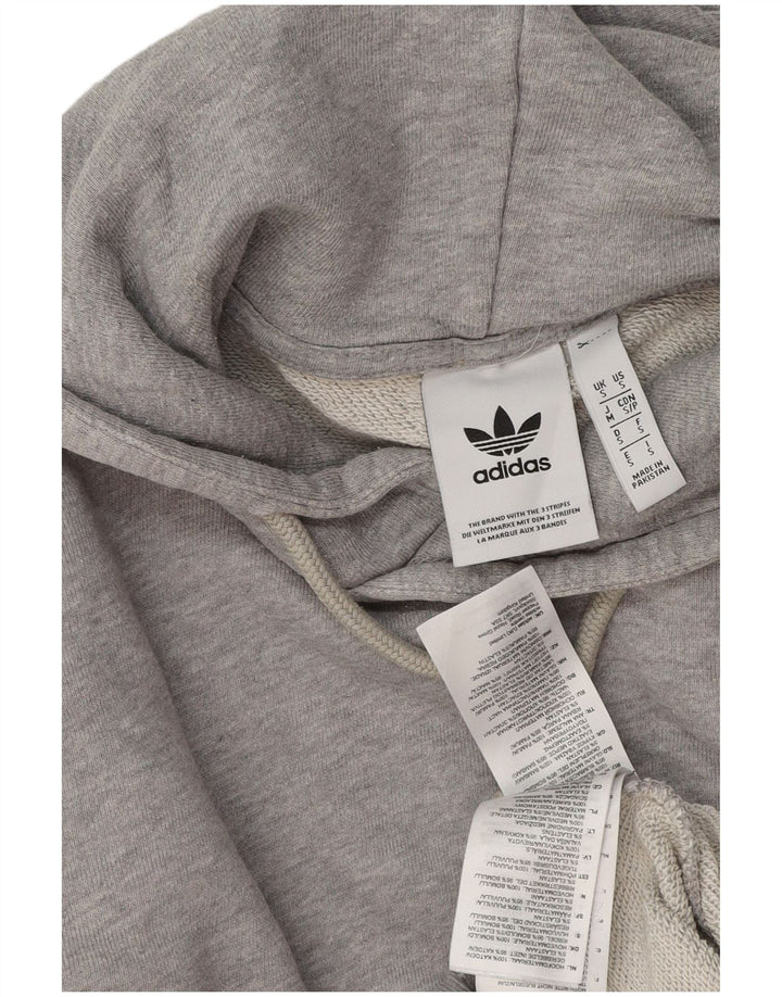 Maglione con cappuccio da uomo ADIDAS piccolo in cotone chiazzato grigio