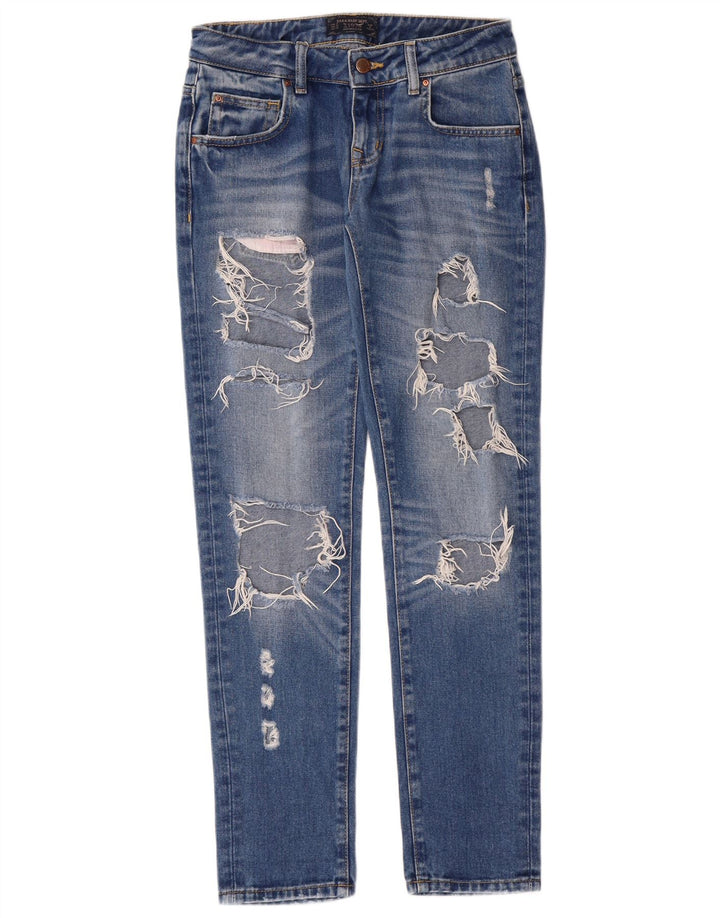 Jeans affusolati in difficoltà da donna Zara EU 34 2XS W24 L30 Blu Grunge