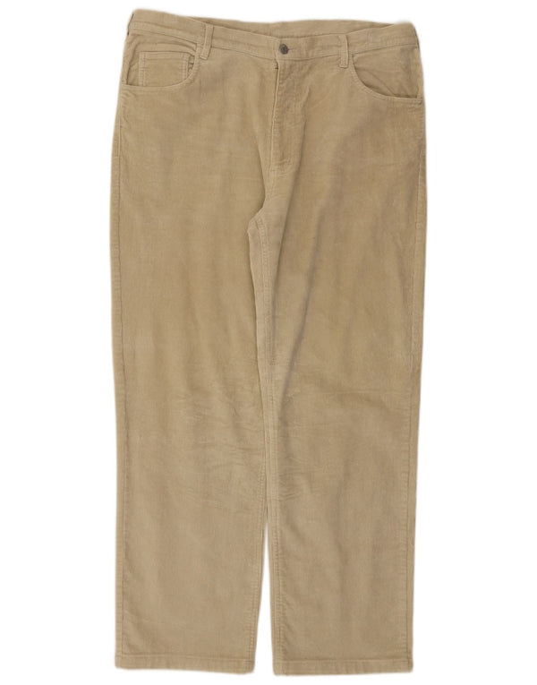 Pantaloni dritti da uomo in velluto a coste Rifle W38 L30 in cotone beige
