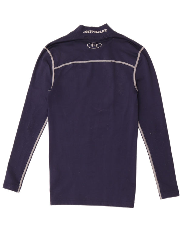 Under Armour Maglia grafica da uomo Cold Gear a maniche lunghe a righe blu navy
