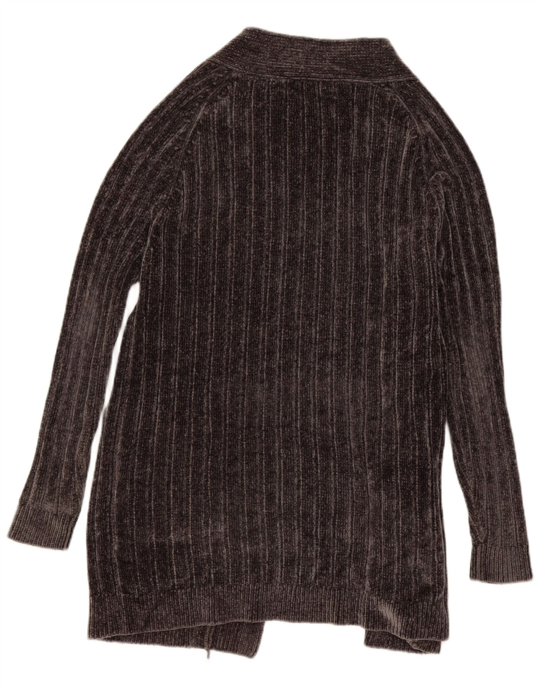 Maglione cardigan in velluto a coste lunghe oversize da donna Zara UK 10 piccolo grigio
