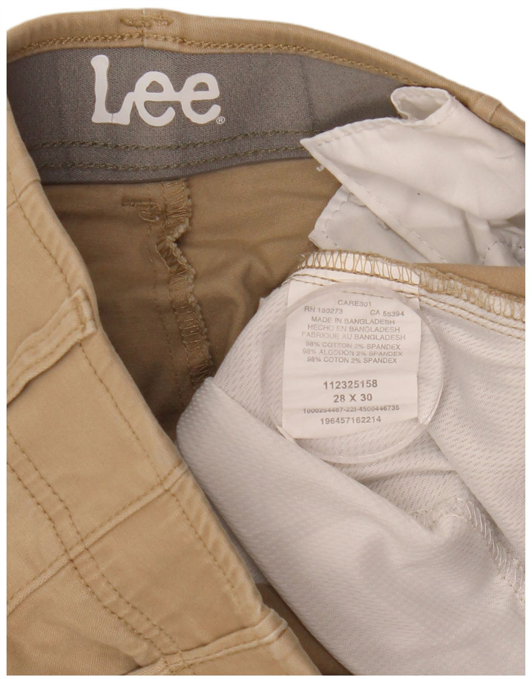 Pantaloni chino slim fit da uomo Lee W28 L30 in cotone beige