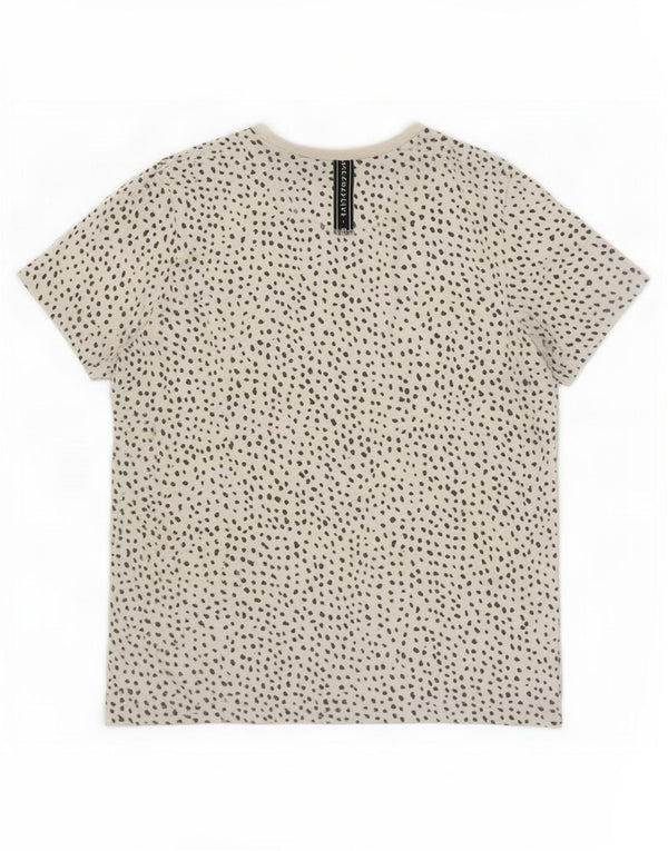 T-shirt grafica da donna Adidas Top UK 14 cotone con stampa animalier bianca media