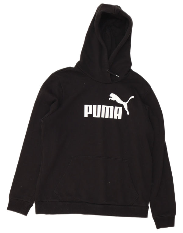 Felpa con cappuccio grafica PUMA da donna UK 16 grande cotone nero