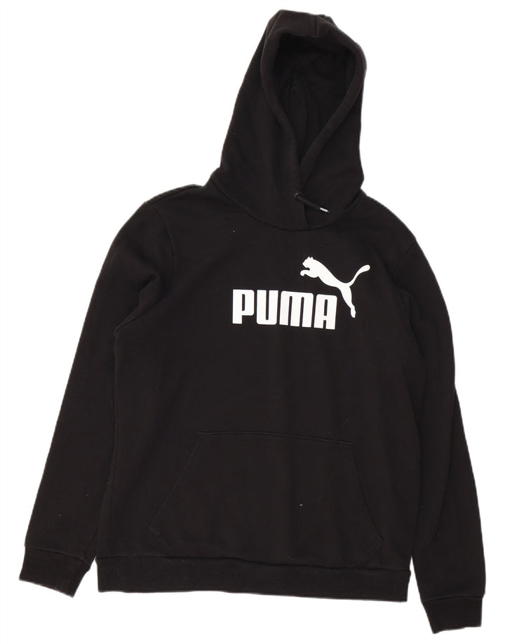 Felpa con cappuccio grafica PUMA da donna UK 16 grande cotone nero