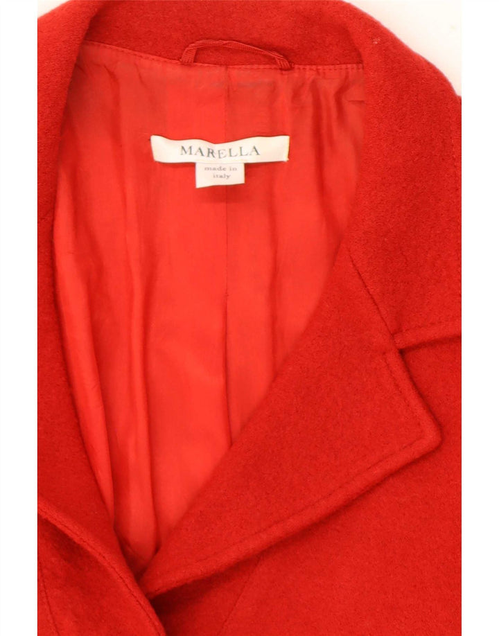 Giacca blazer da donna a 2 bottoni Marella UK 16 grande lana rossa